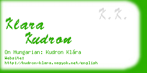 klara kudron business card
